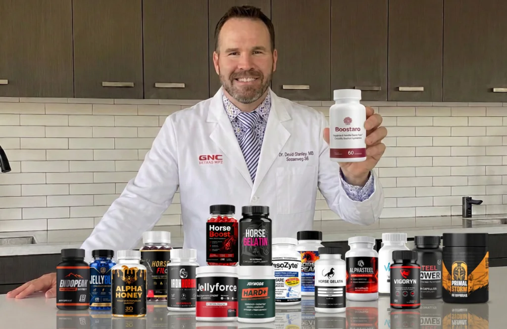 Reviewer holding Boostaro among competing supplements